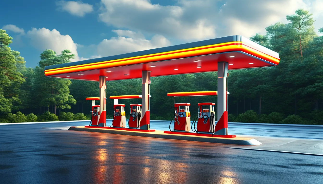 Fuel station forecourt — a prime Helmio pod location